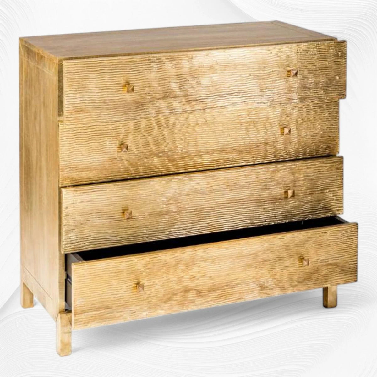 Chest of 4 Drawers with Brass Mounted