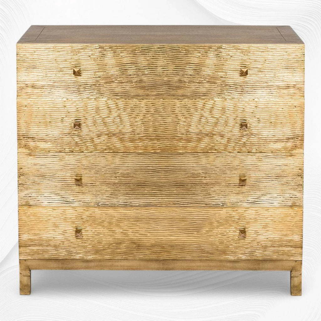 Chest of 4 Drawers with Brass Mounted