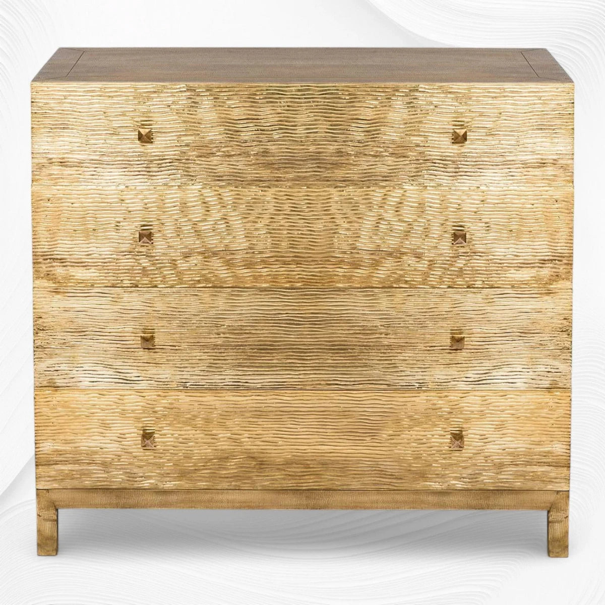 Chest of 4 Drawers with Brass Mounted