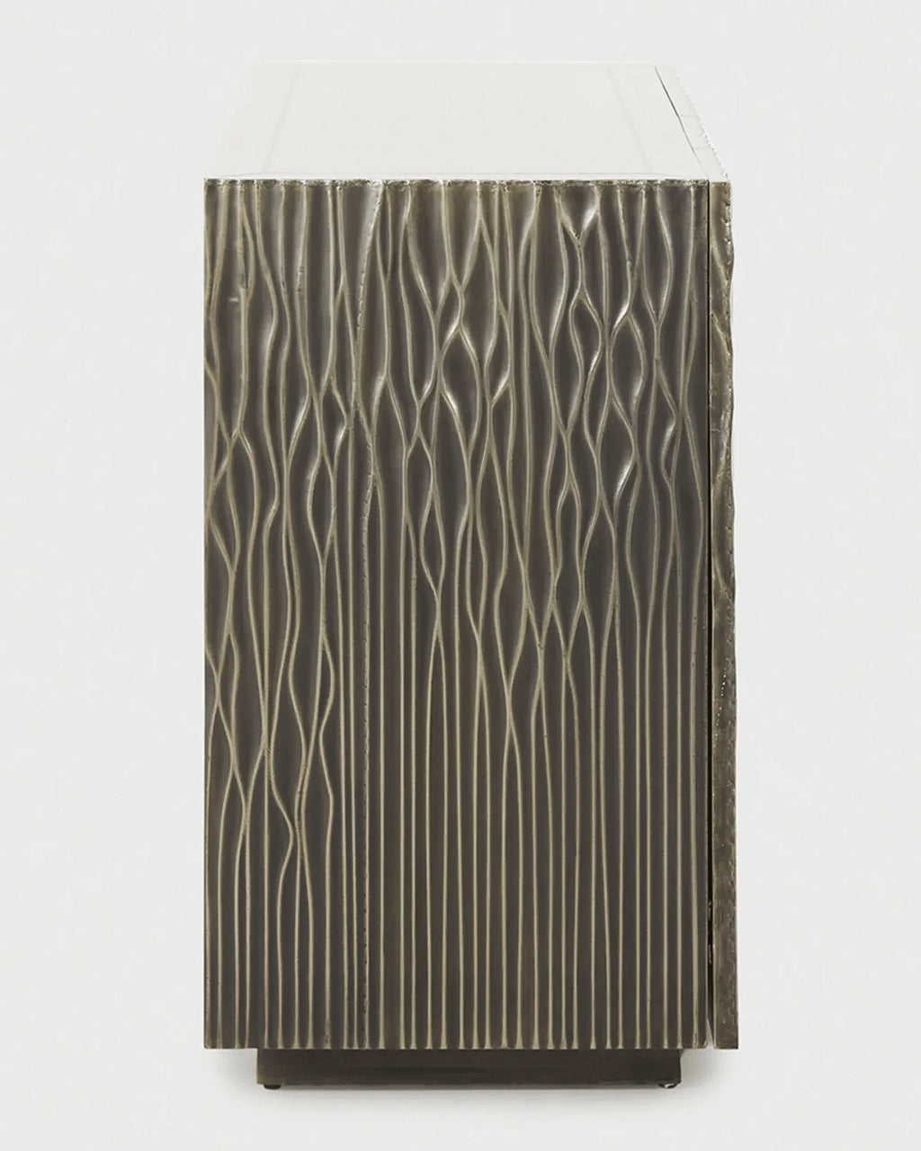 Contemporary White Metal Mounted Buffet Cabinet