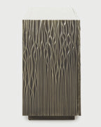 Contemporary White Metal Mounted Buffet Cabinet