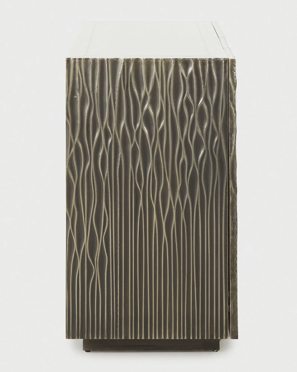 Contemporary White Metal Mounted Buffet Cabinet
