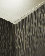 Contemporary White Metal Mounted Buffet Cabinet