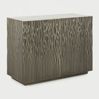 Contemporary White Metal Mounted Buffet Cabinet