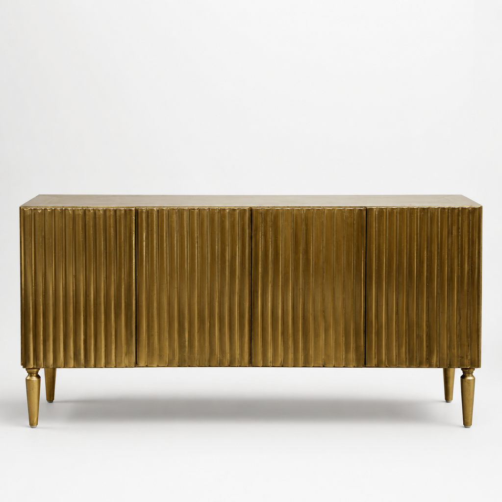 Textured Brass Mounted lining Buffet Cabinet