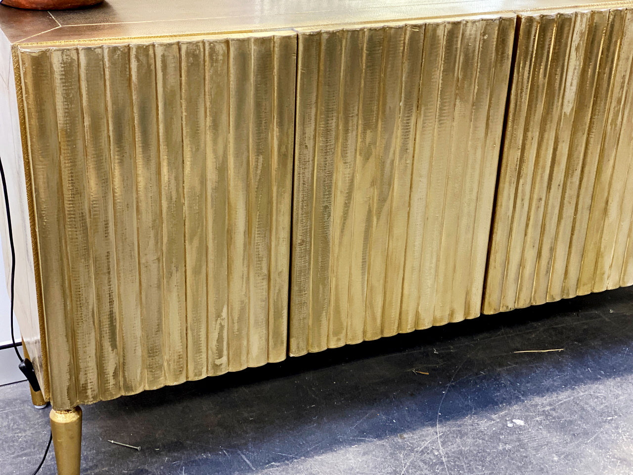 Textured Brass Mounted lining Buffet Cabinet