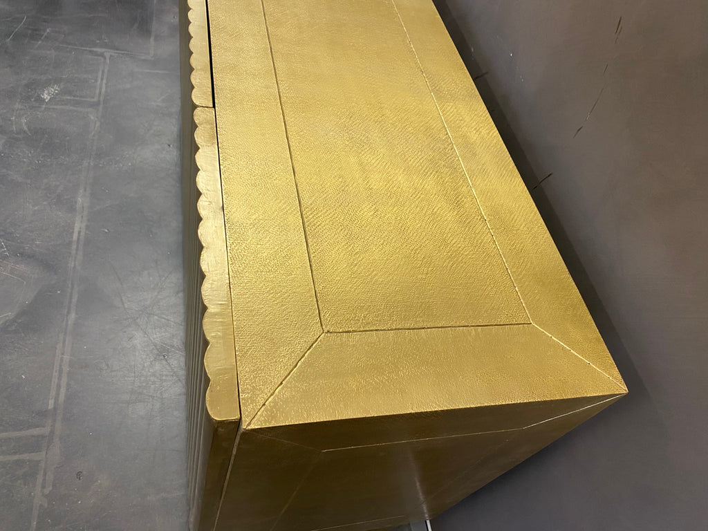 Textured Brass Mounted lining Buffet Cabinet