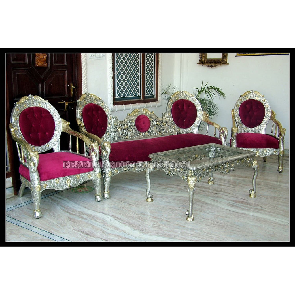 Silver / Metal Sofa Set 006