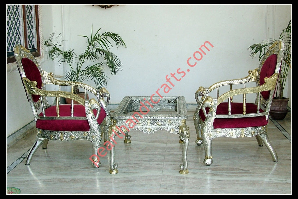 Silver / Metal Sofa Set 006