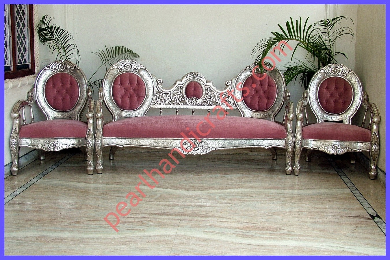 Silver Sofa Set 009