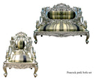 Silver/ Metal Peacock Sofa