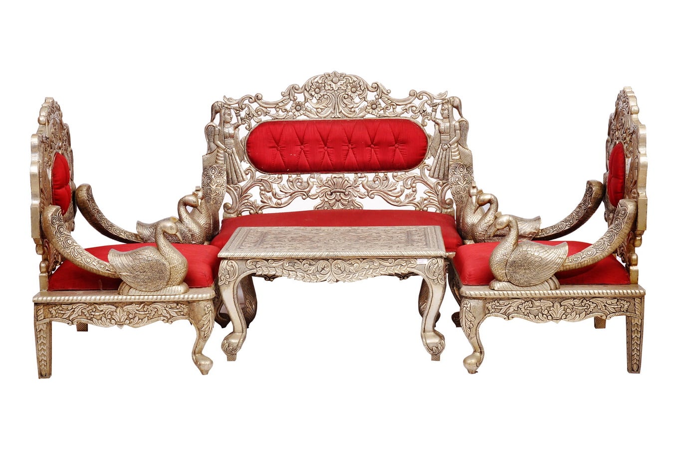 Silver/ Metal Peacock Sofa