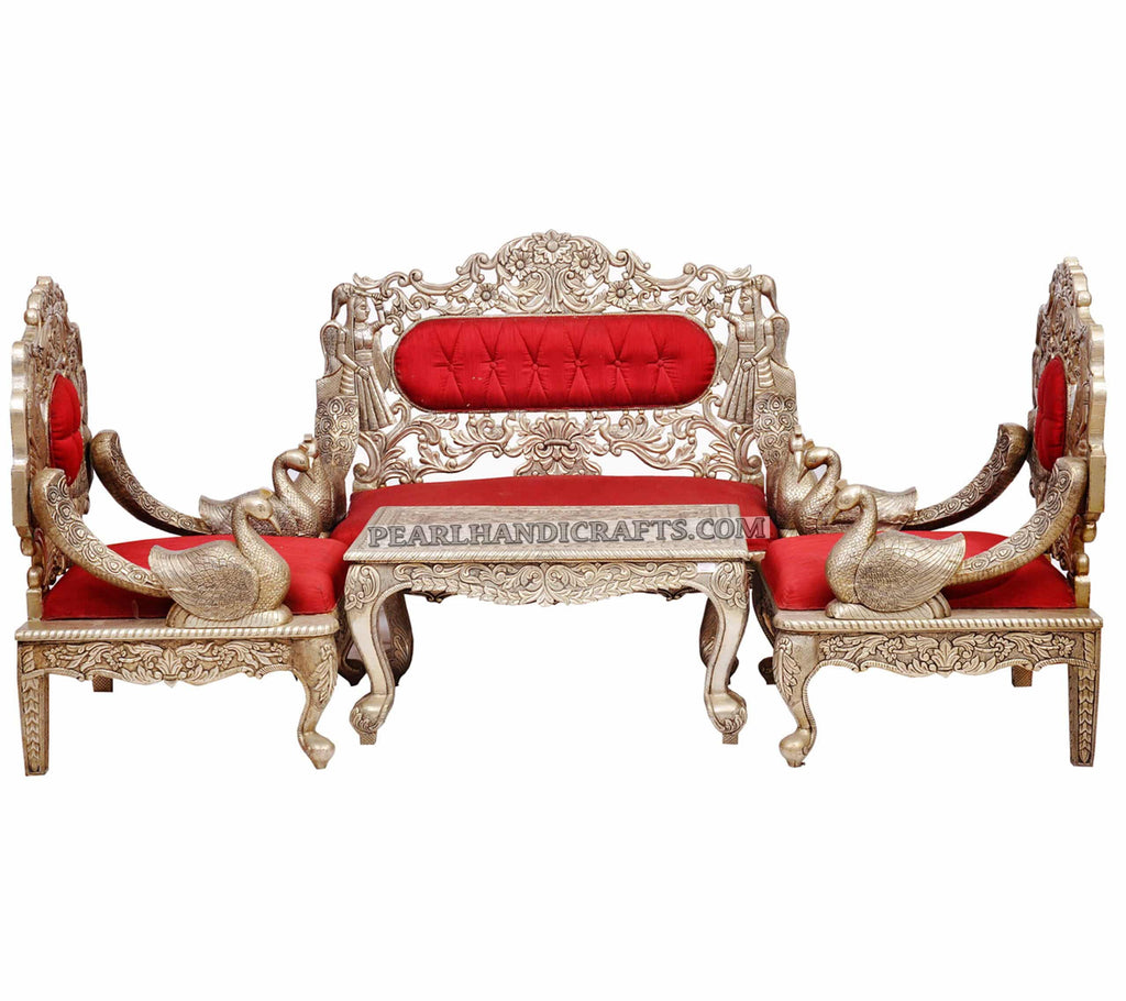 Silver/ Metal Peacock Sofa