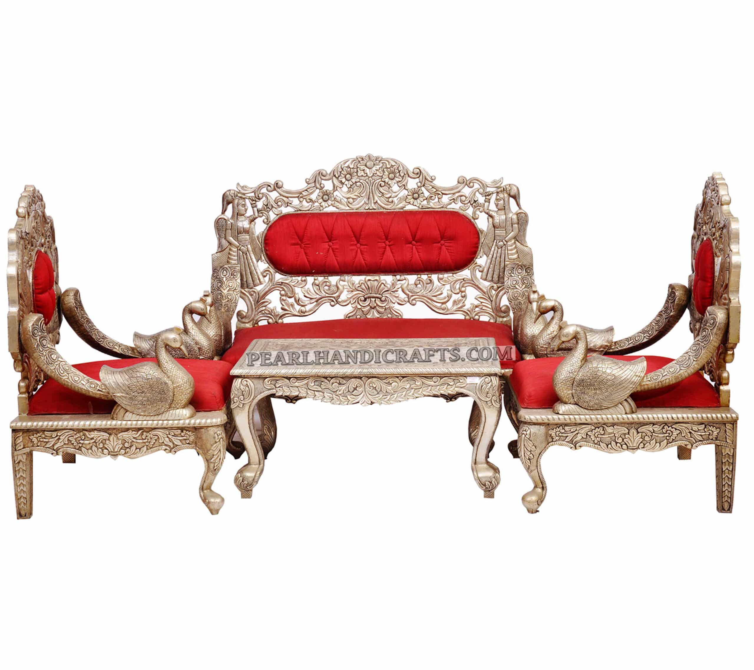 Silver/ Metal Peacock Sofa