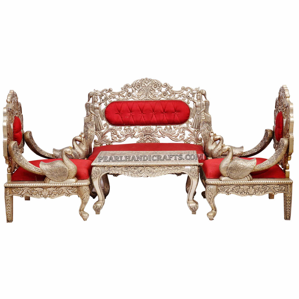 Silver/ Metal Peacock Sofa