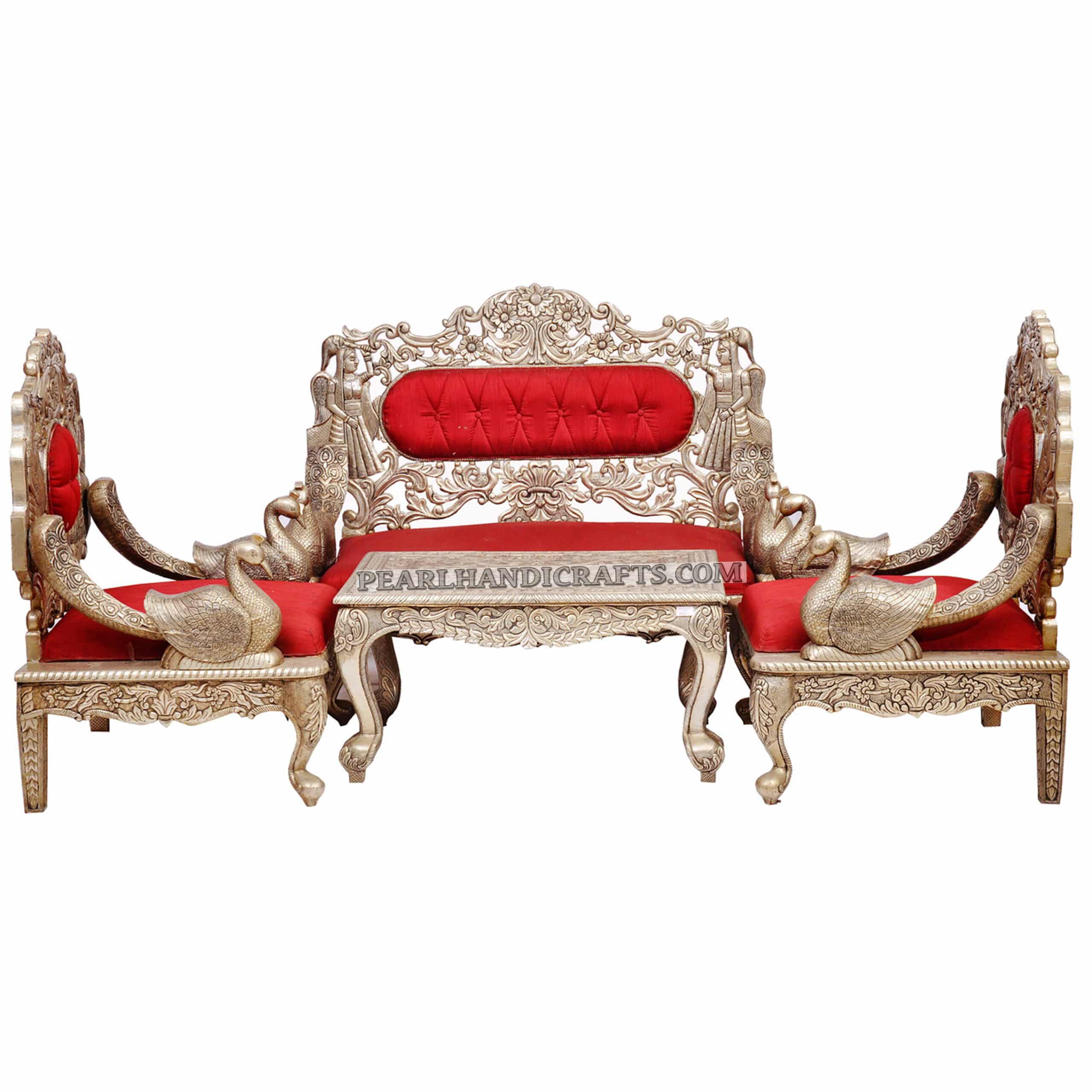 Silver/ Metal Peacock Sofa