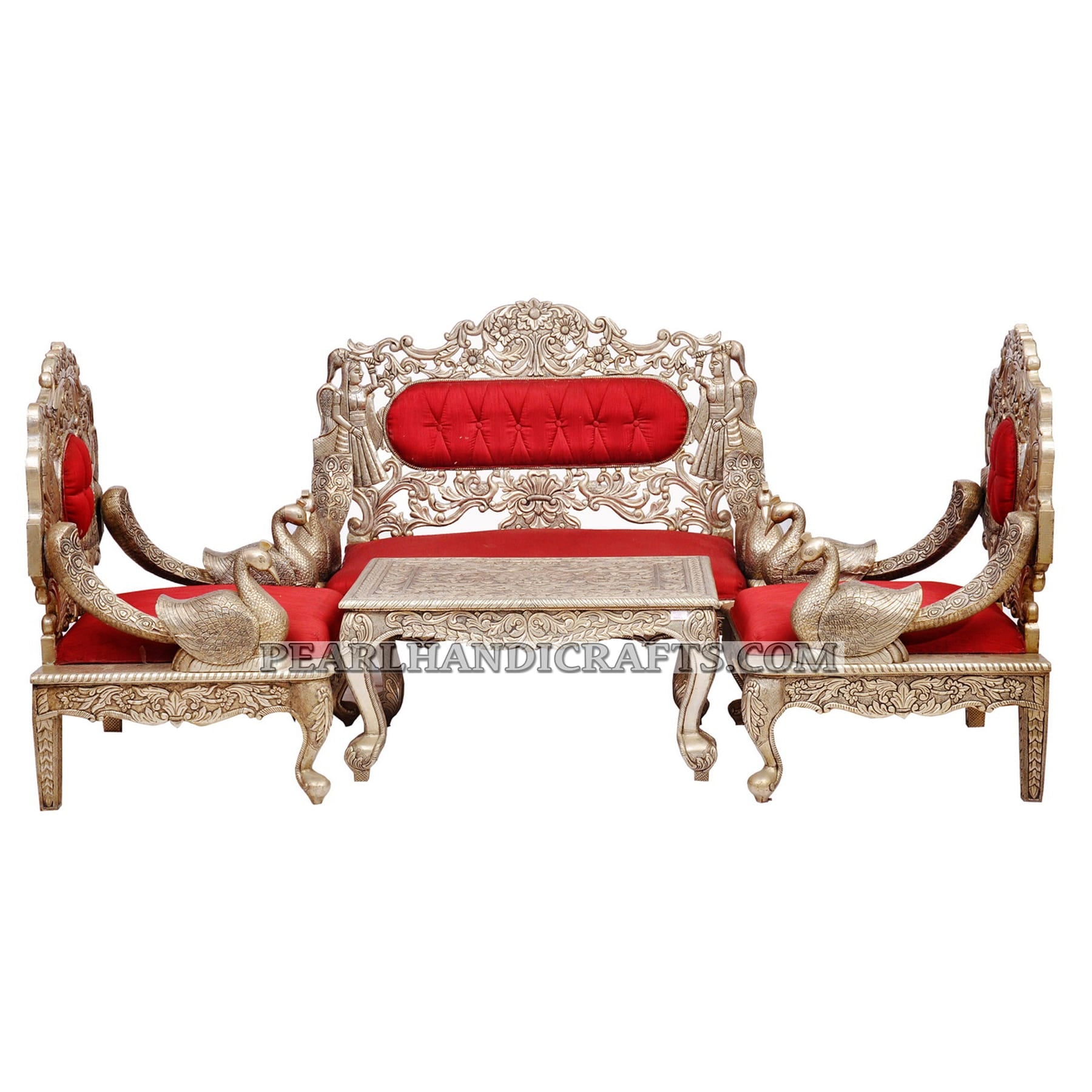 Silver/ Metal Peacock Sofa