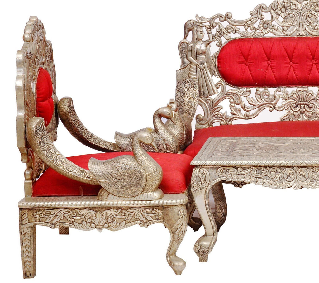 Silver/ Metal Peacock Sofa