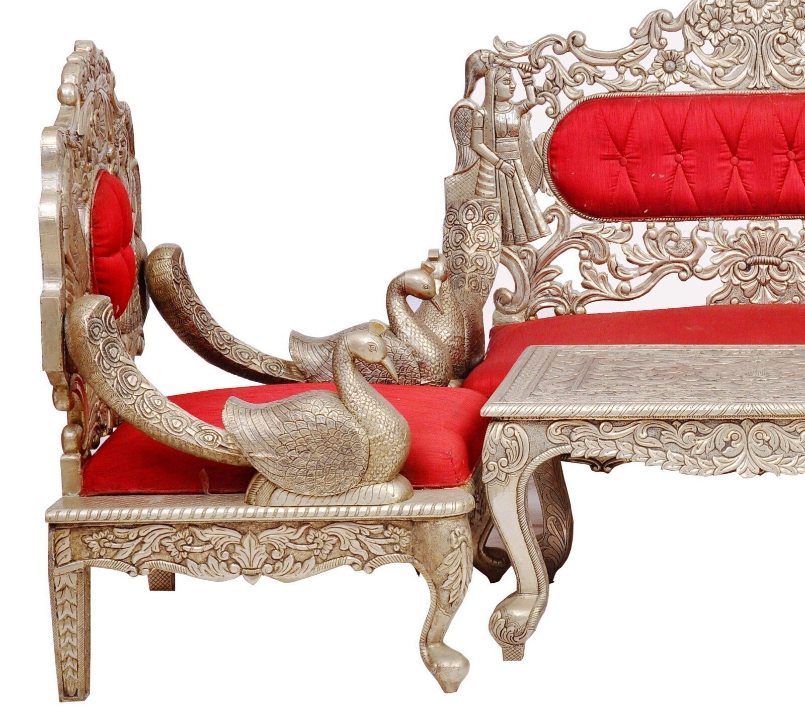 Silver/ Metal Peacock Sofa