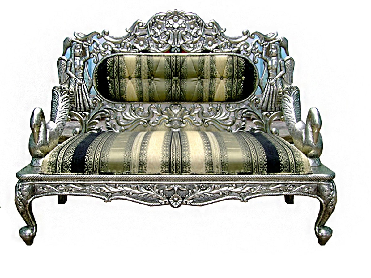 Silver/ Metal Peacock Sofa