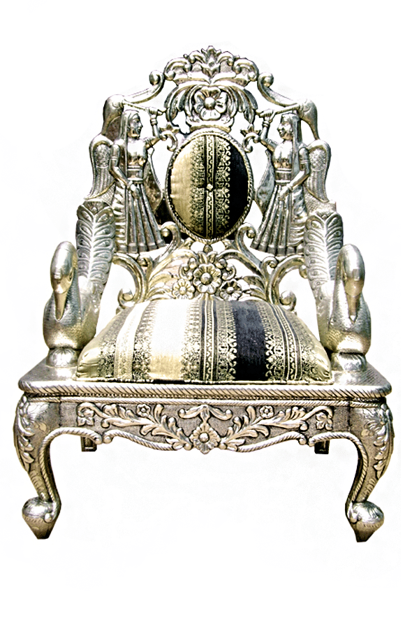Silver/ Metal Peacock Sofa