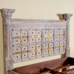 Solid Carved Pillar Ethnic BED 049