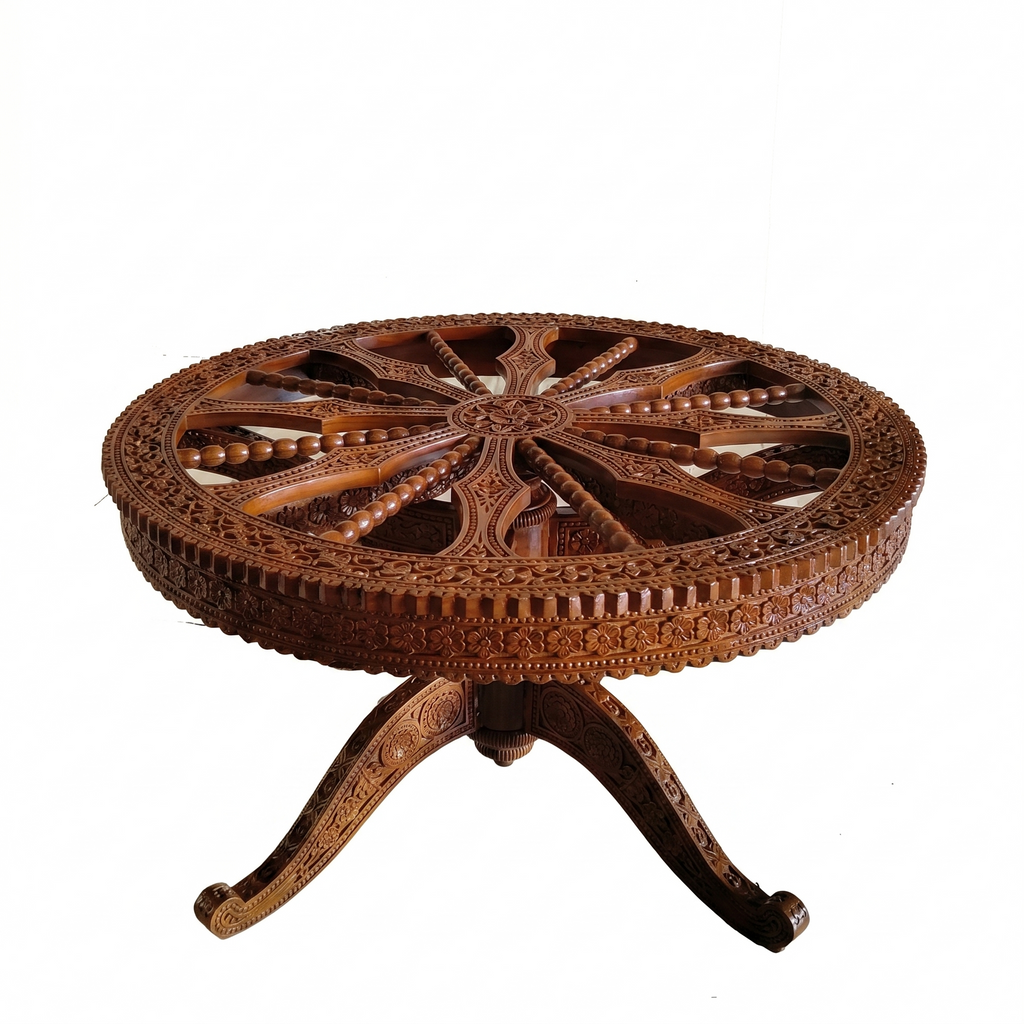 Carved Teak Table 008