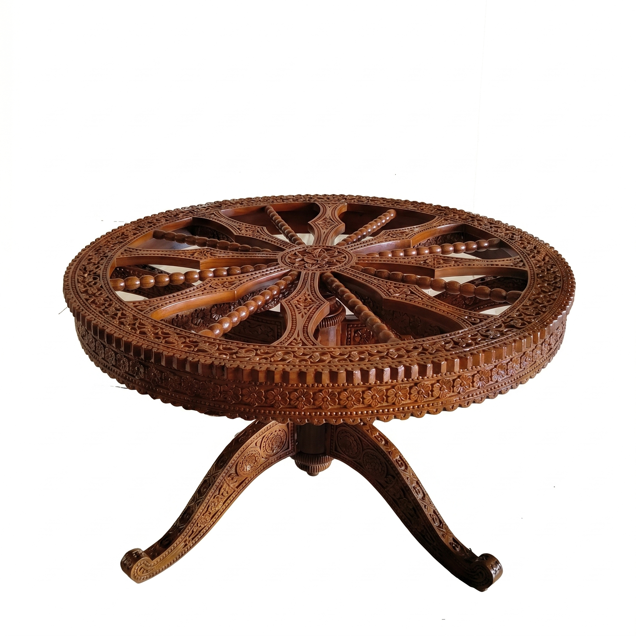 Carved Teak Table 008
