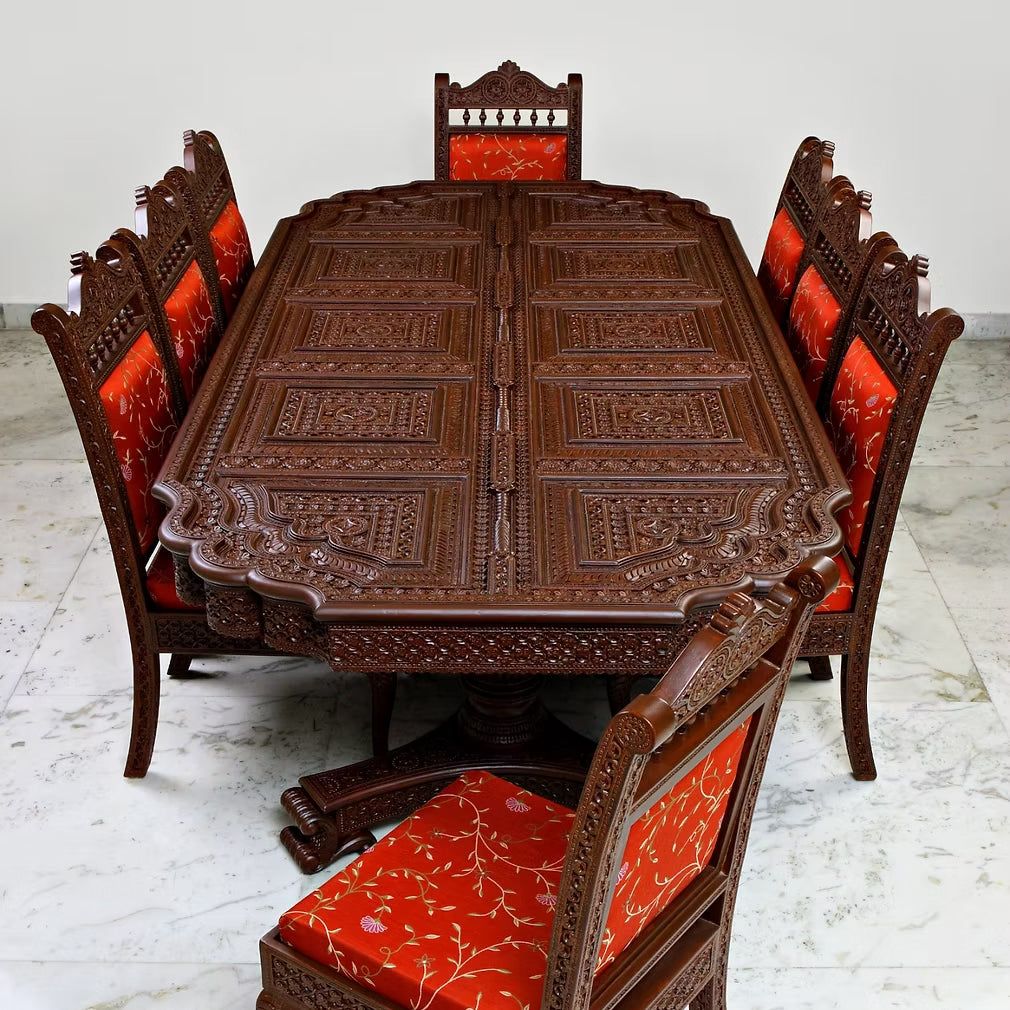 Rectangular Arc Corners 8 Seat Dining Table