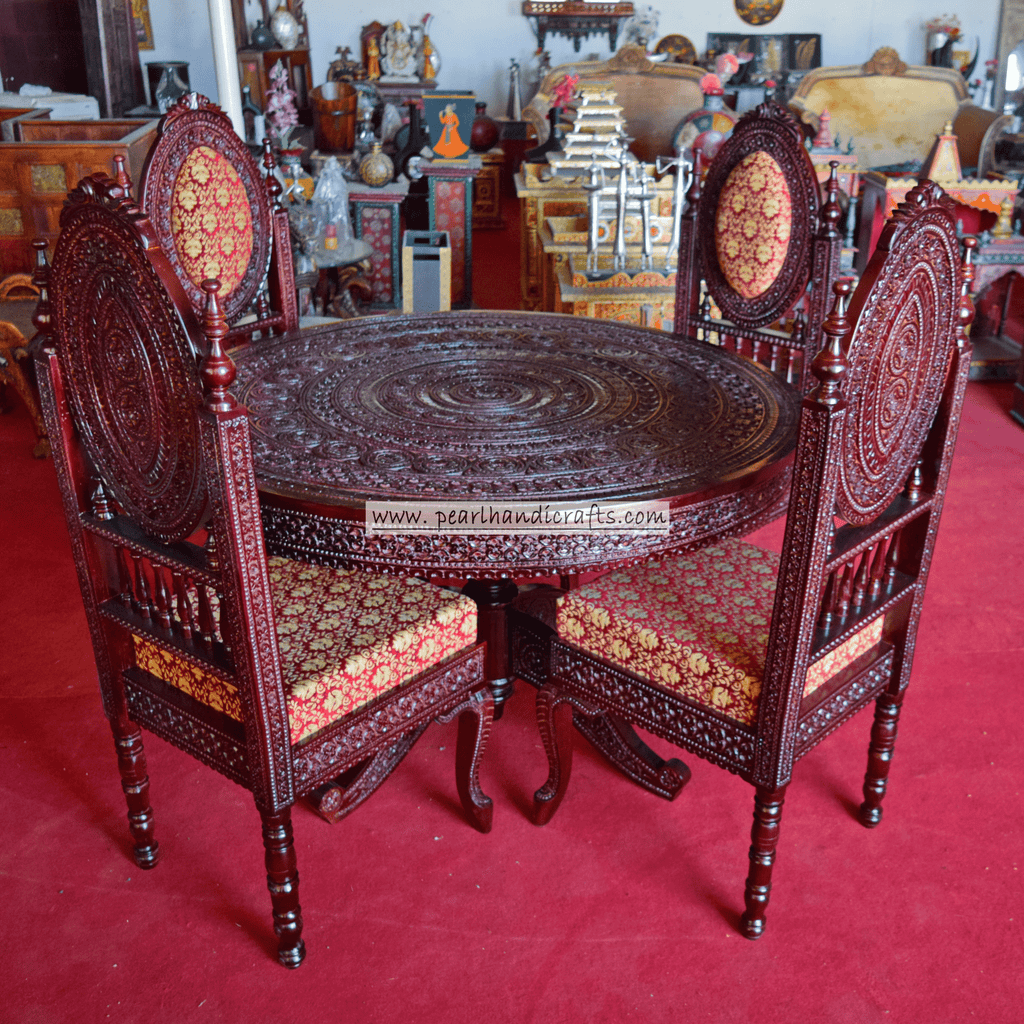 Jaisalmer fine carved dining teak chair