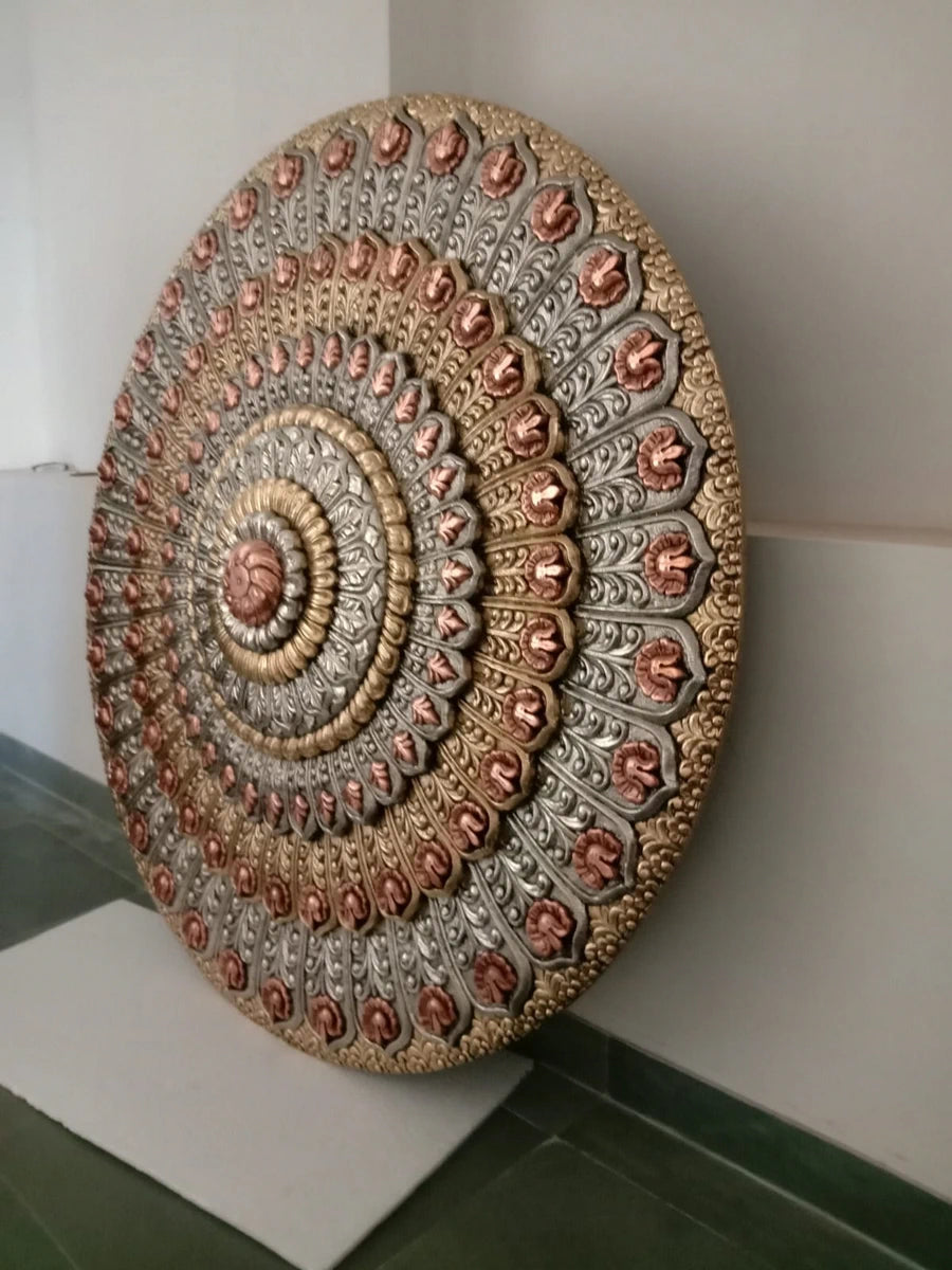 Meta Mounted hand carved Ceiling panel