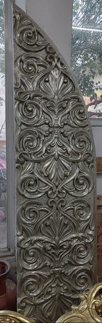 Majestic Silver Mounted Teak Wood Temple Door 049