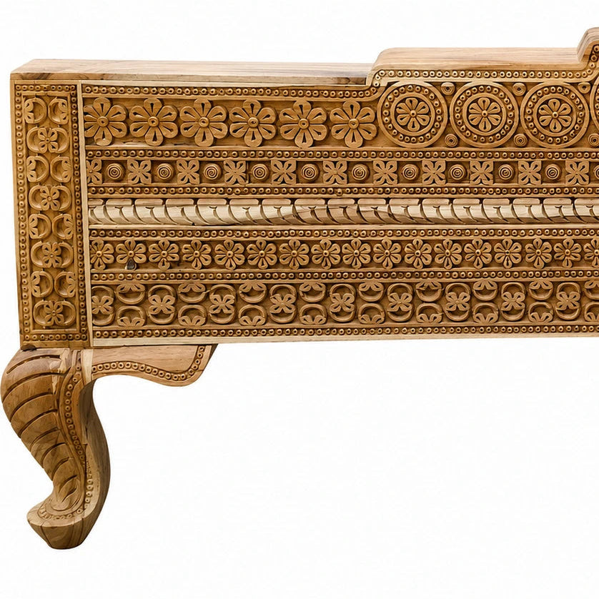 Teak carved Bed 003