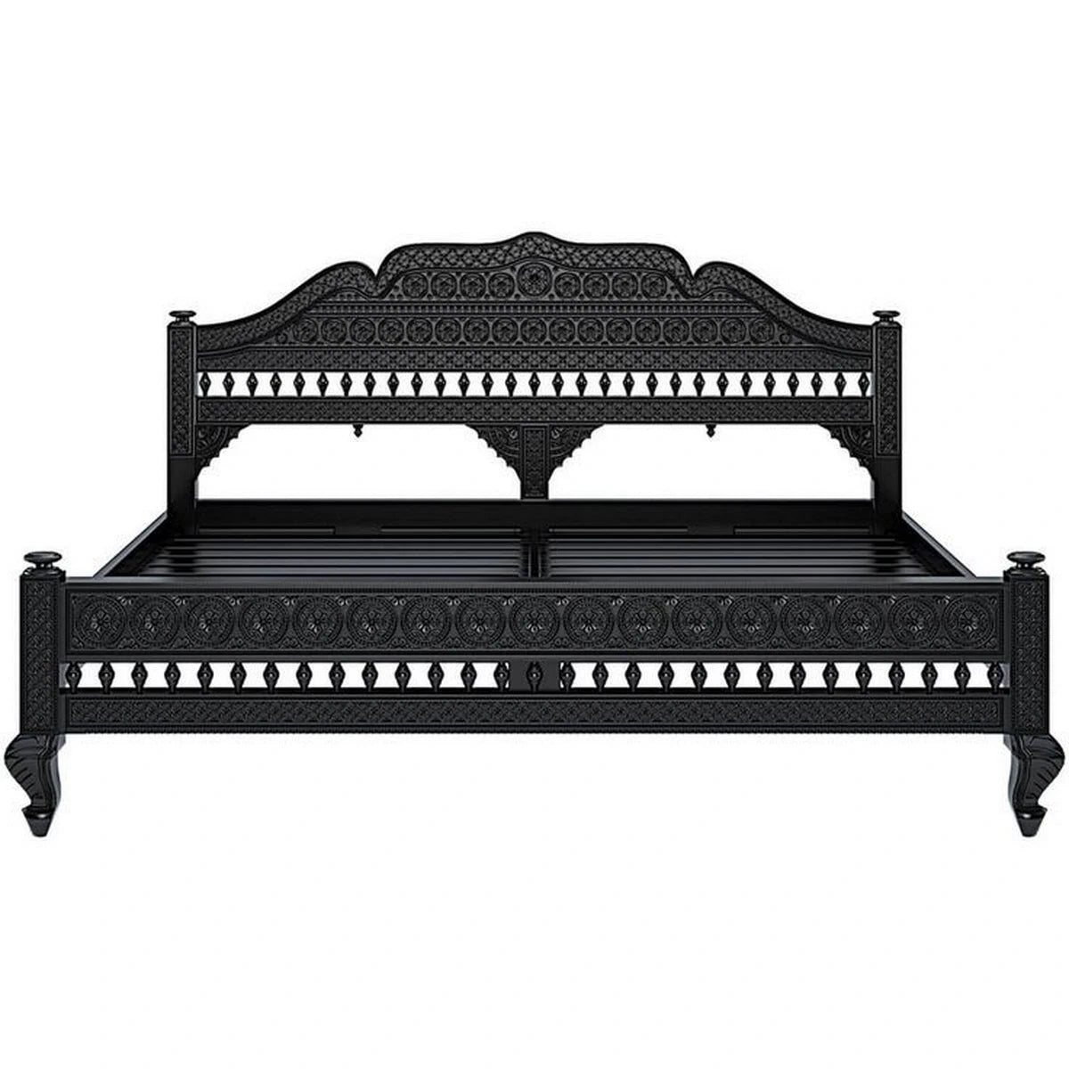 Teak carved Bed 003