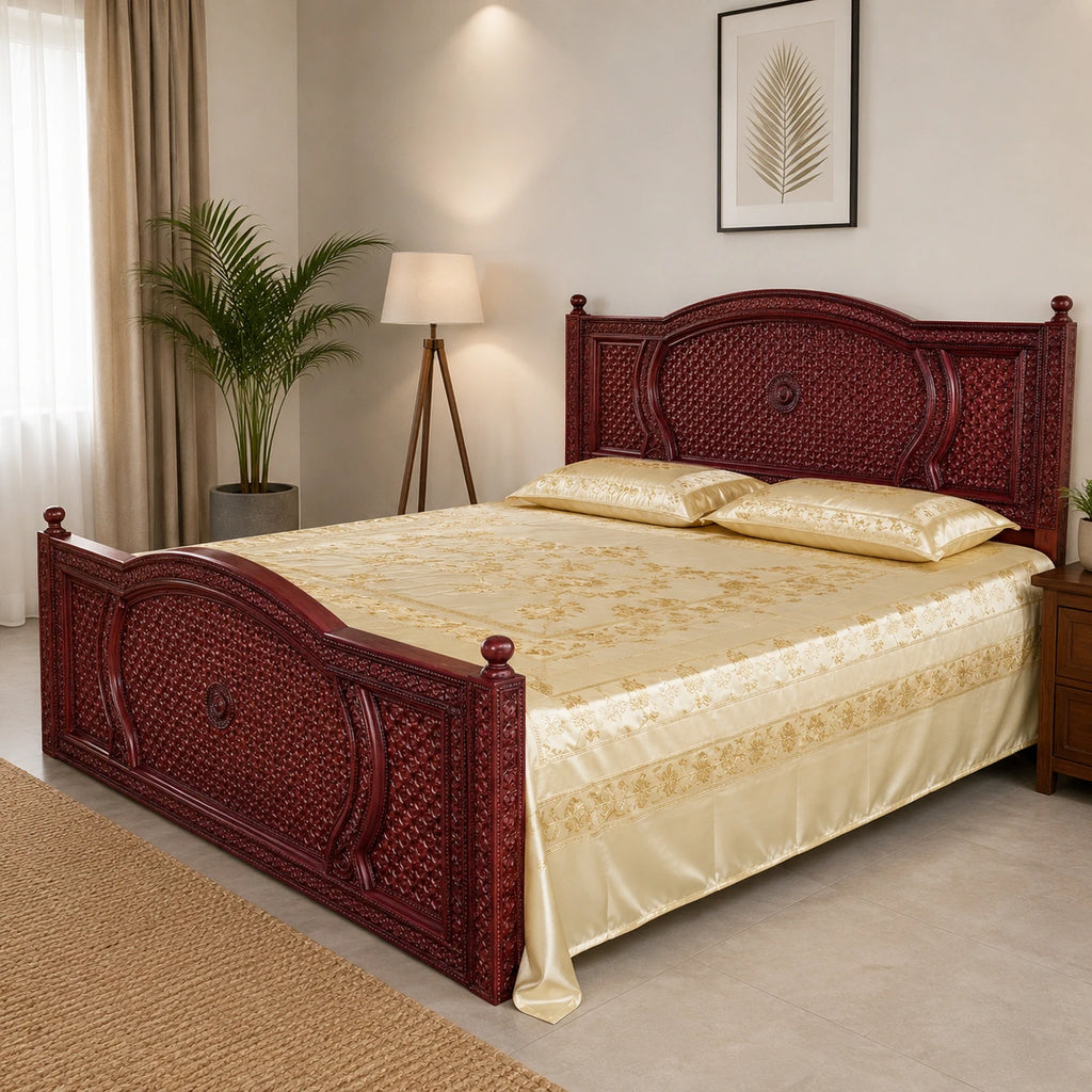 Carved Teak Bed 042