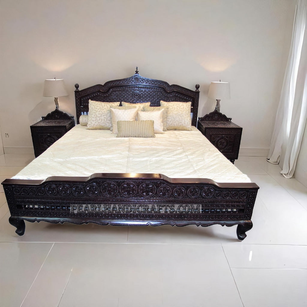Maharaja Teak Hand Carved Bed