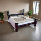 Solid Carved Pillar Bed