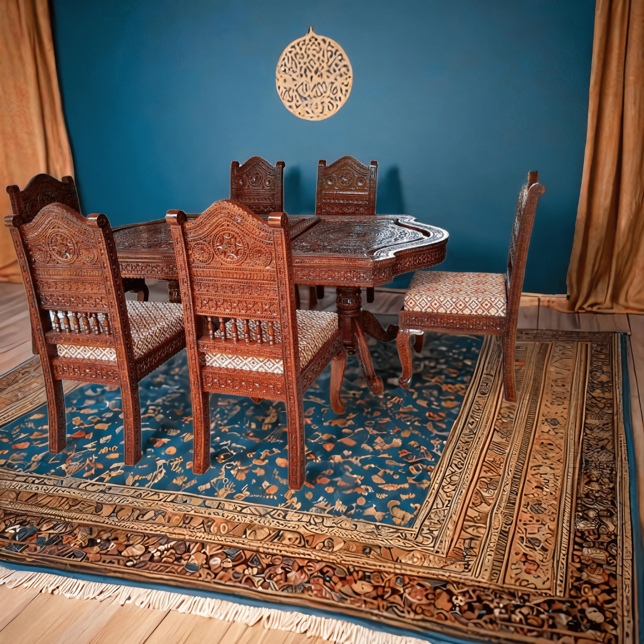Teak Dining With Arc Shape-017
