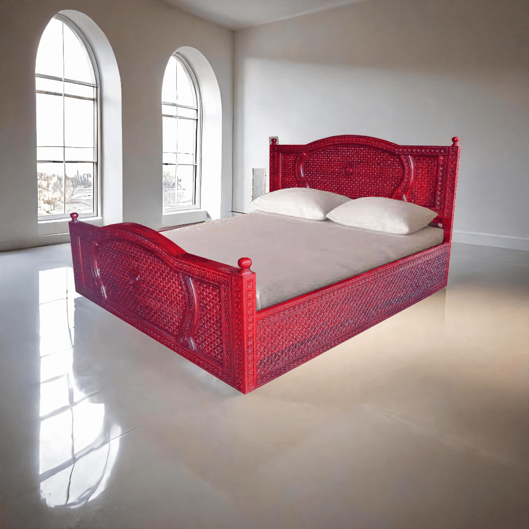 Carved Teak Bed 033