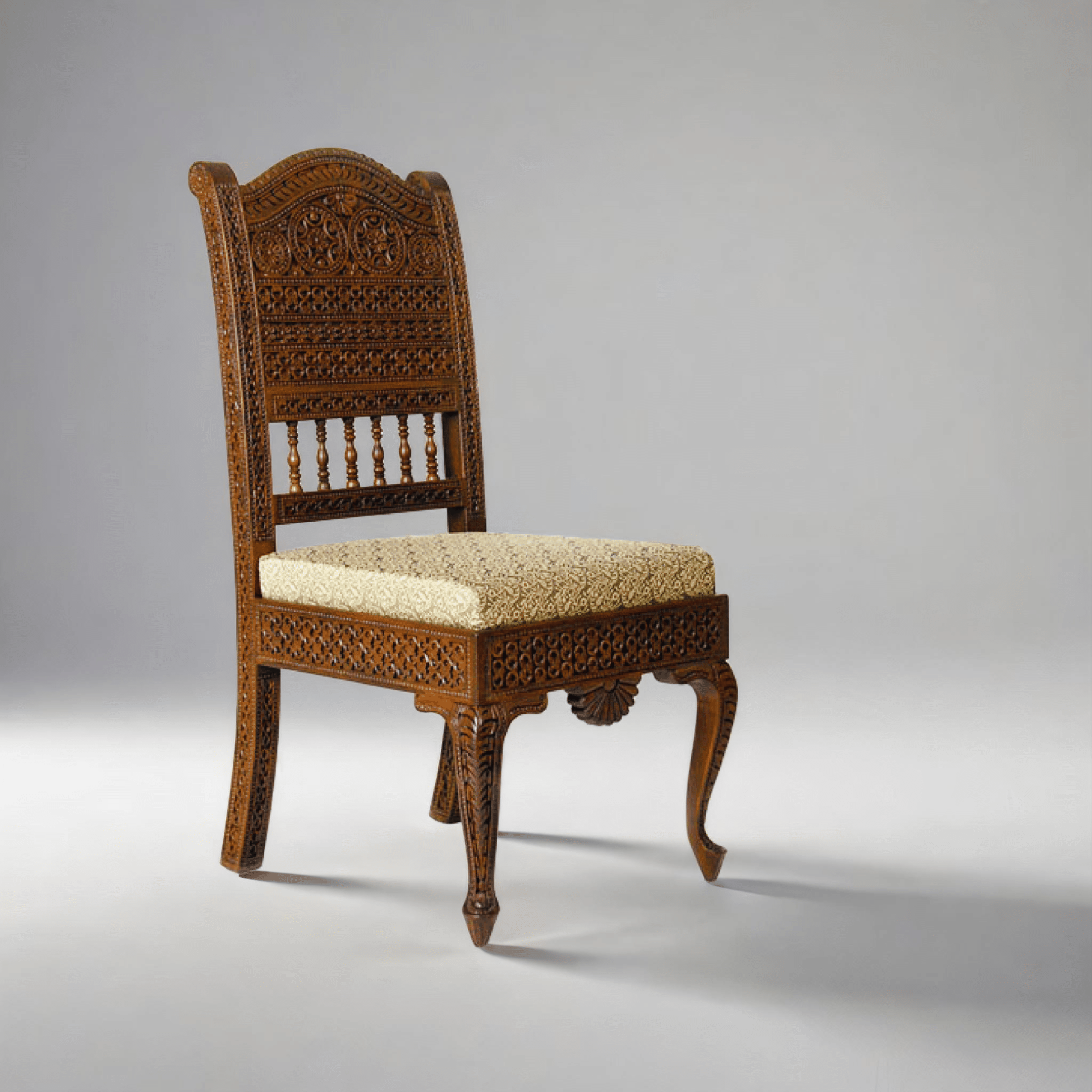 Gloire Teak wood hand carved dining chair