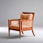 Dutch rattan Sheesham wood arm chair