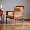 Dutch rattan Sheesham wood arm chair