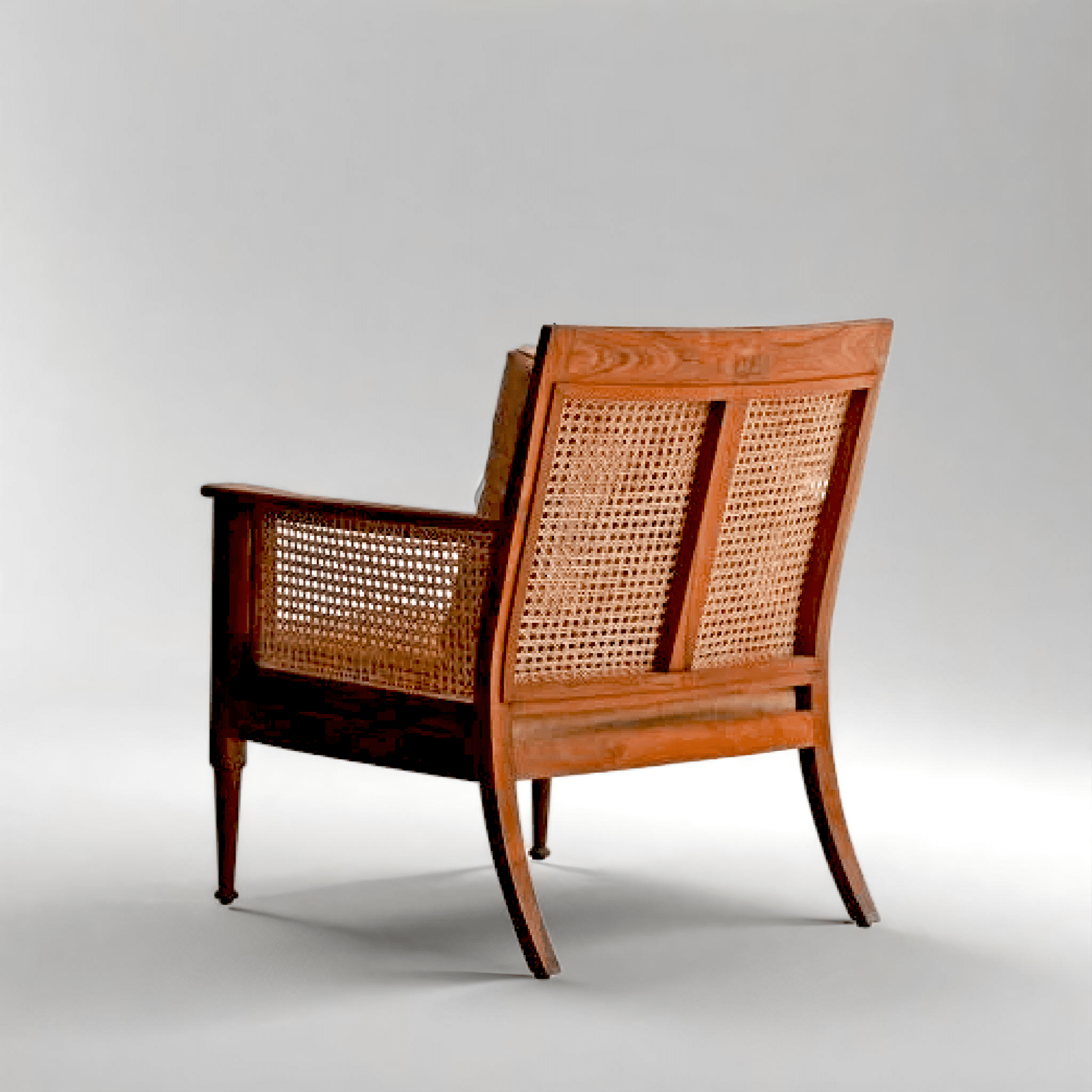 Dutch rattan Sheesham wood arm chair