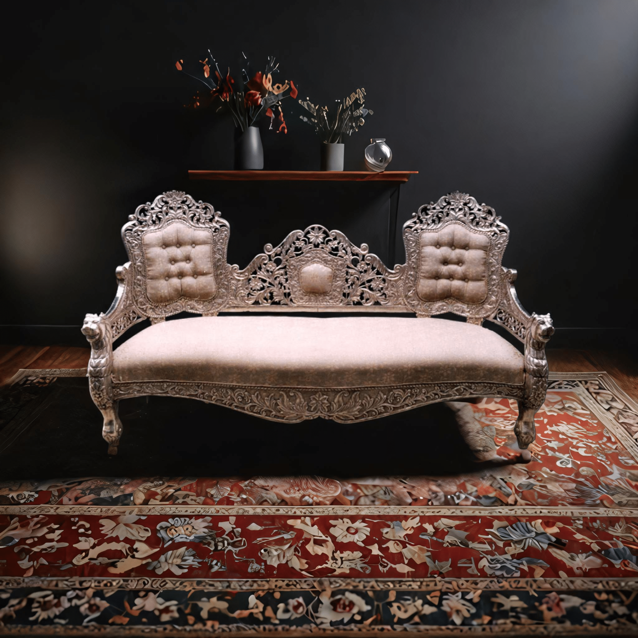 Lion leg Silver sofa