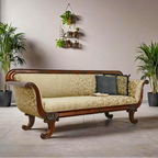 Elegant lobby teak wood sofa