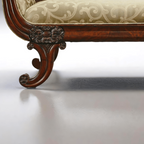 Elegant lobby teak wood sofa