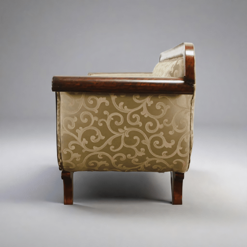 Elegant lobby teak wood sofa