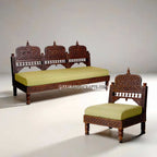 Perkota Back Rajwadi Teak Sofa
