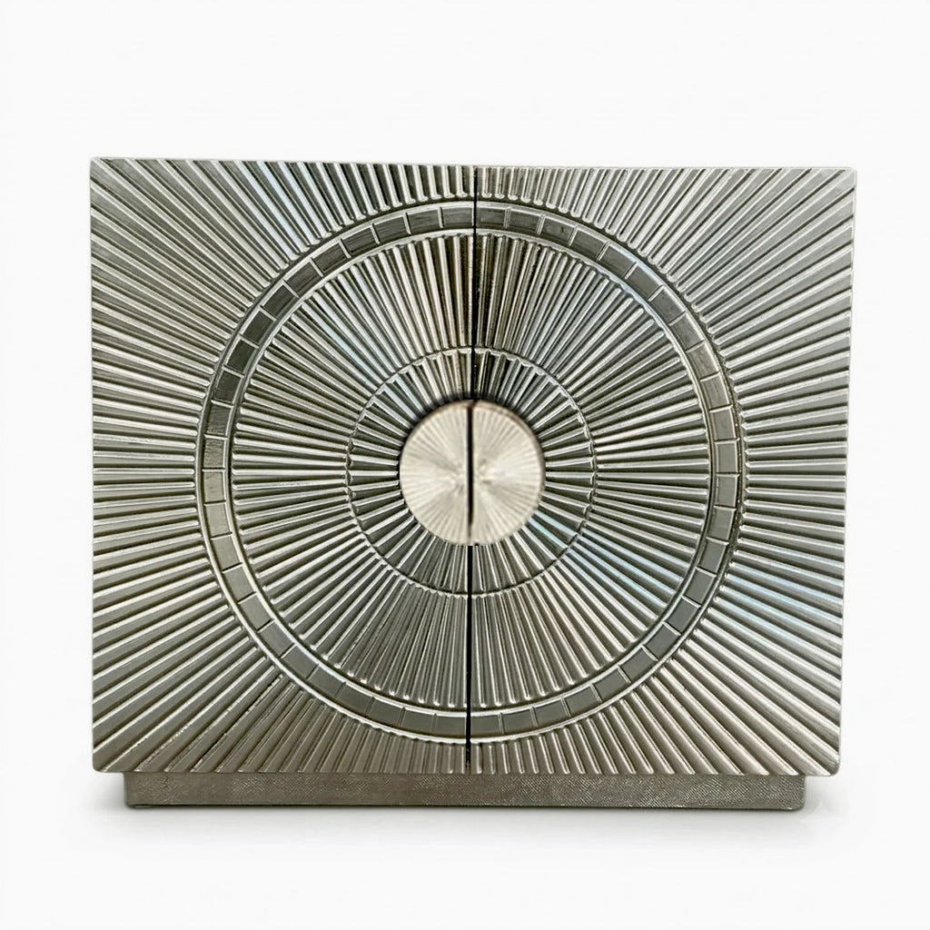 Luxury Storage Cabinet with White Metal Mounted Small