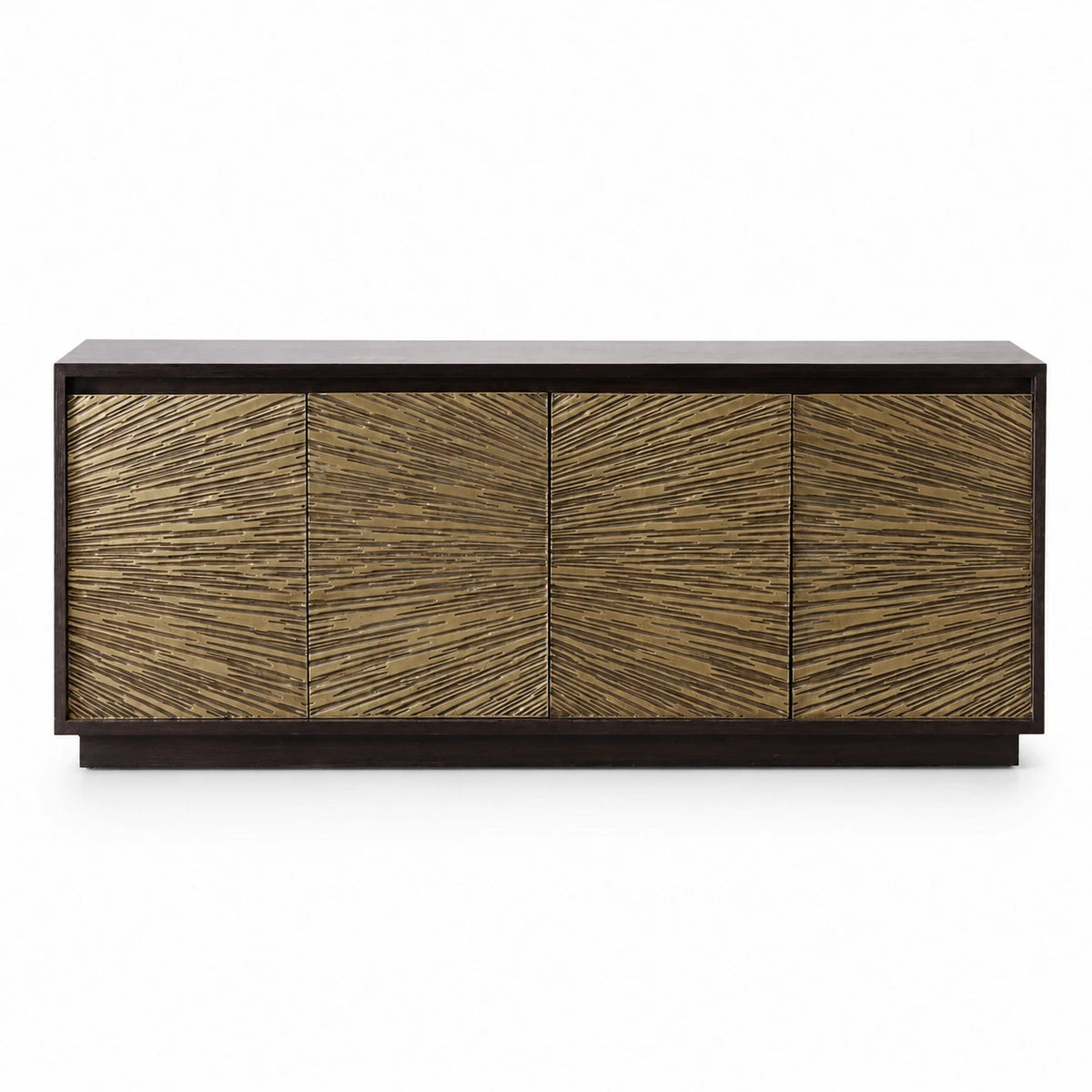 Contemporary Brass Mounted  Buffet Cabinet